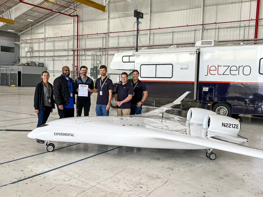 JetZero's innovative airplane manufacturing plant in Greensboro, North Carolina, showcasing future fuel-efficient designs.